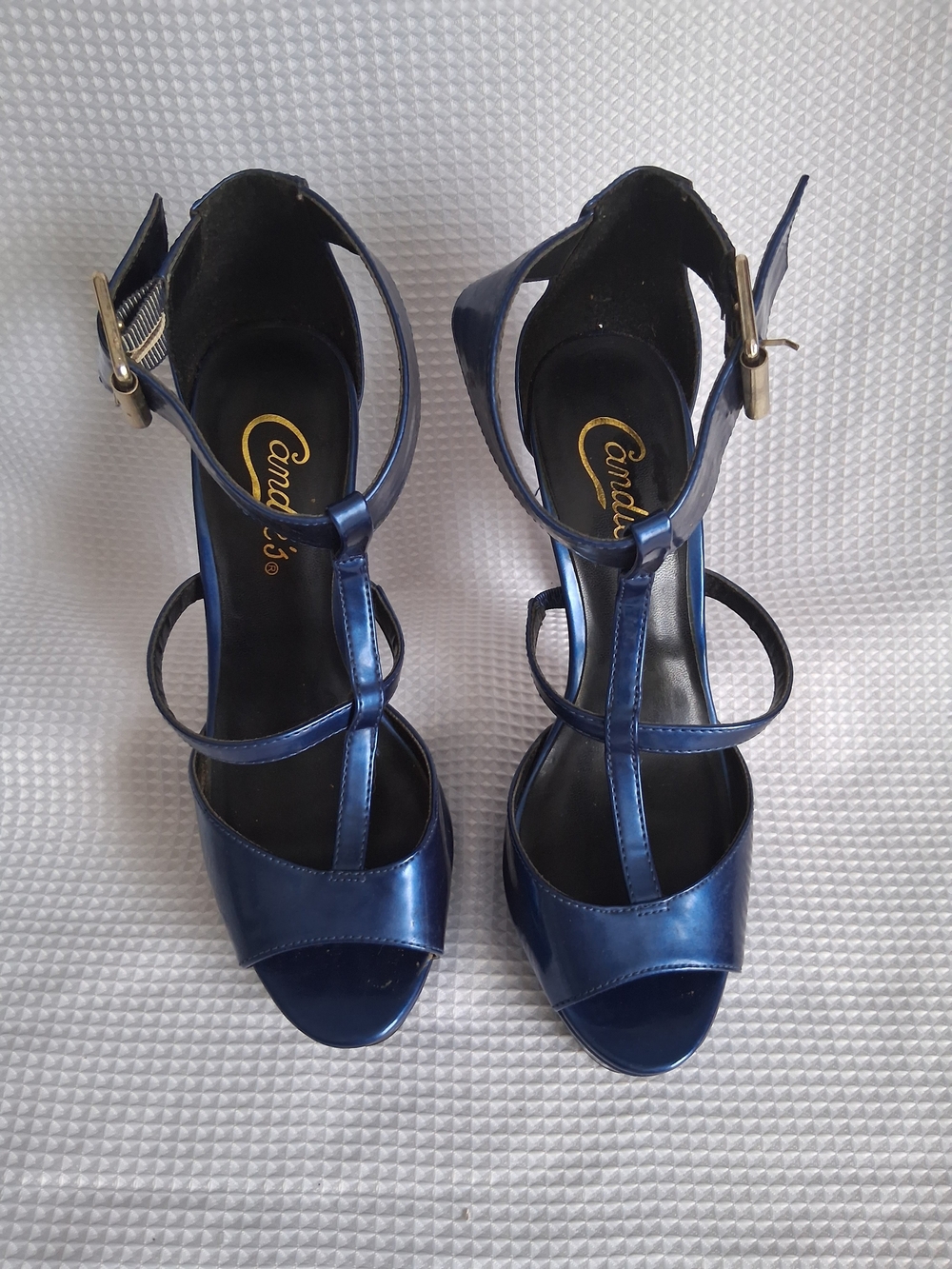 Candie's Navy Blue Strappy T-Strap Heels